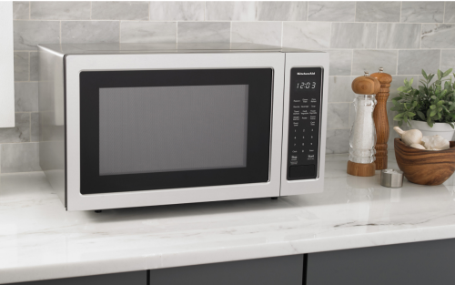 View of countertop KitchenAid® microwave