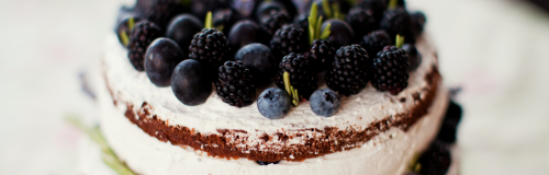 Lemon Rosemary Layer Cake with Dark Berries