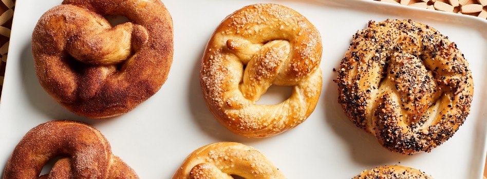 Step-By-Step Guide to Stand Mixer Pretzels A tempting variety of soft pretzels, each boasting its unique shape and flavour.