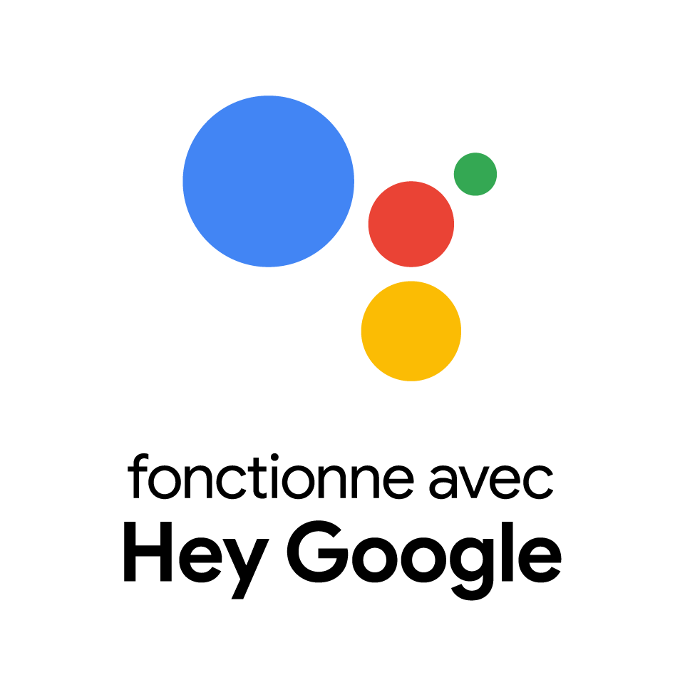 WorksWith_Badge_NoBorder_HeyGoogle_vertical_RGB_color_FR-CA fonctionne avec Hey Google