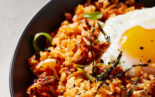 Riz brun frit au kimchi 