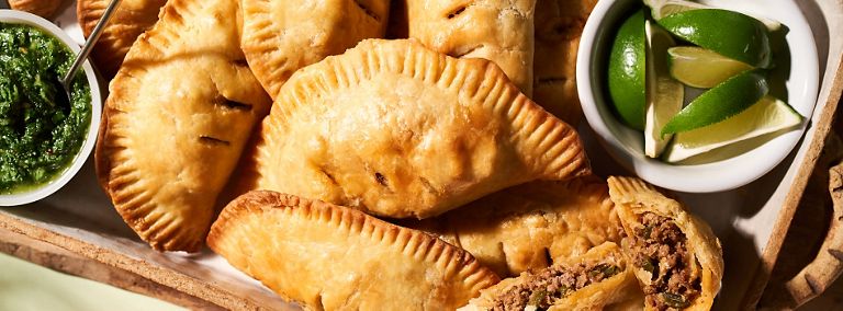 A selection of fresh pastries with filling
  