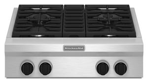 30-Inch 4-Burner Gas Rangetop, Commercial-Style