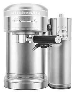 Metal Semi-Automatic Espresso Machine and Automatic Milk Frother Attachment Bundle